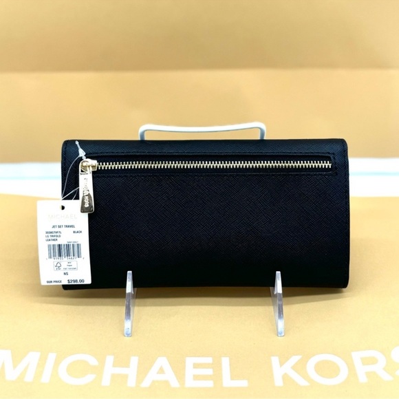 Michael Kors Trifold Wallet Leather Black/Gold - Picture 5 of 10